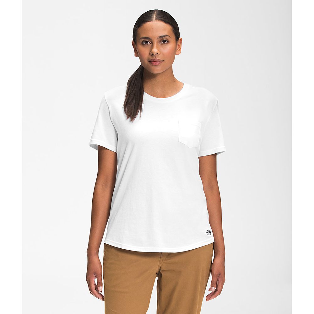 The North Face T-Shirts Womens Australia - The North Face Short Sleeve Woodmont Pocket White (SHE-40